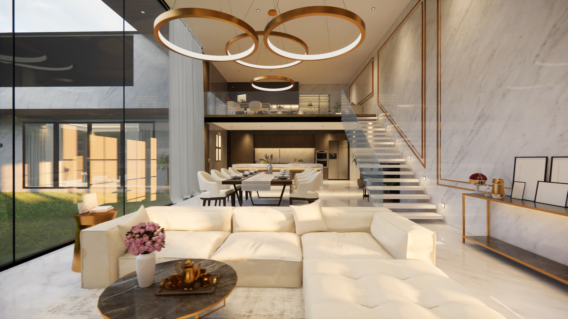 Modern luxury interior living space